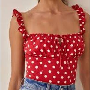 Reformation - Cortese Top - Size 8 - Red - NWT